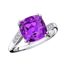 Môme je t'aime Ring , white gold, amethyst and diamonds