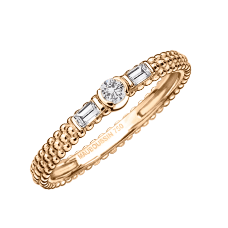 Amour je t'aime Ring, pink gold and diamonds