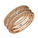 Ring Le Premier Jour, pink gold, 1 row of diamonds