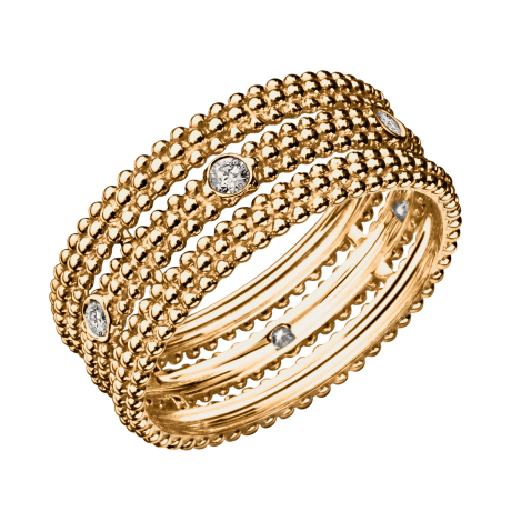 Ring Le Premier Jour, yellow gold, 1 row of diamonds