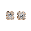 Chance of Love Earrings, pink gold and diamonds