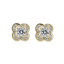 Chance of Love Earrings , yellow gold and diamonds