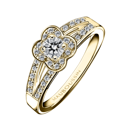 Chance of Love N°2 Ring, yellow gold and diamonds
