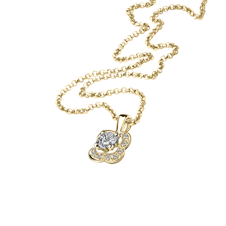 Chance of Love n°2 Pendant, yellow gold and diamonds