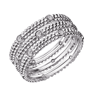 Ring Le Premier Jour, white gold, 3 rows of diamonds