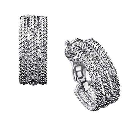 Earrings Le Premier Jour, white gold and diamonds