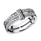 Wedding band Subtile Eternité, white gold, link in white gold, diamonds