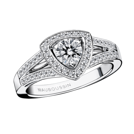Dream & Love ring, white gold, diamond 0,50 carat approx, paved diamonds