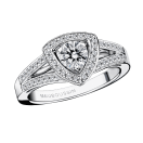 Dream & Love ring, white gold, diamond 0,50 carat approx, paved diamonds