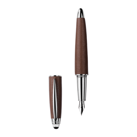 Je rêve Donc J'écris fountain pen, brown leather coating