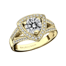 Dream & Love ring, yellow gold, diamond 1 carat approx, paved diamonds