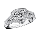 Dream & Love ring, white gold, diamond 0,70 carat approx, paved diamonds