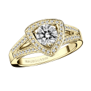Dream & Love ring, yellow gold, diamond 0,70 carat approx, paved diamonds
