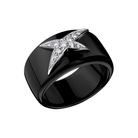 Ring, L'Etoile du Démon, black ceramic, white gold and diamonds