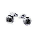 Cufflinks Les Boutons de l'Oubli, stainless steel, onyx