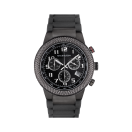 Watch First Day, chronograph, quartz movement, black dial, rubber strap