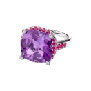 Couleur d'Amour ring, white gold, amethyst, diamonds and paved rubies