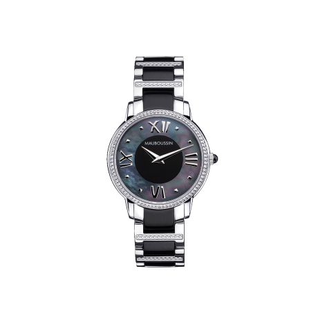 Jardin du Palais Royal timepiece, black mother-of-pearl dial