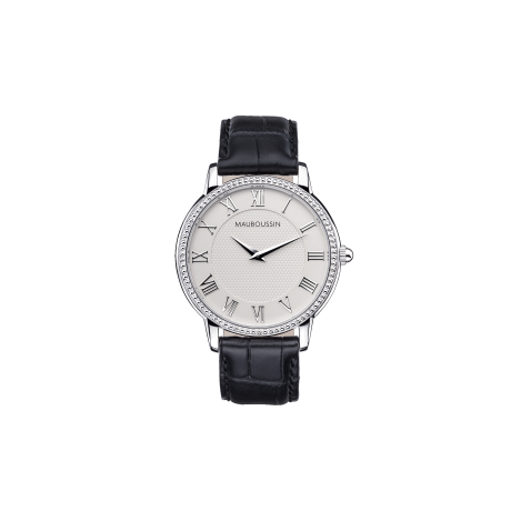 Jardin du Palais Royal, white dial and leather strap