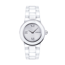 Amour le Jour watch, in white ceramic