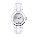 Amour le Jour watch, white ceramic bracelet and diamonds dial