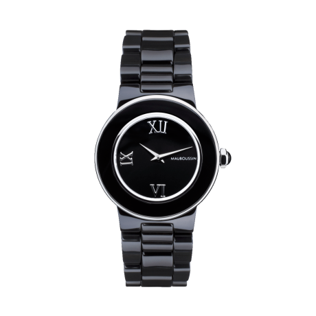 Amour la Nuit watch, in black ceramic