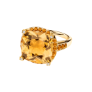 Couleur d'Amour ring, yellow gold, citrine, diamonds and paved orange sapphires