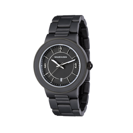 Ceramat watch, black ceramic, quartz movement