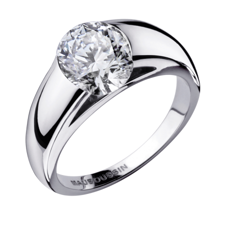 Swan Ruban ring, white gold, diamond