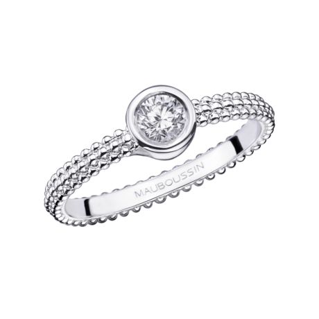 Goutte de Jour ring, white gold, 0,50ct diamond