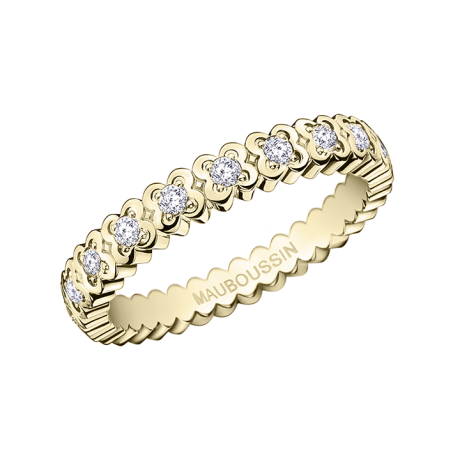 Amour de France ring, yellow gold and diamonds