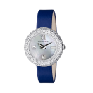l'Heure du Premier Jour Enfin watch, steel, white mother of pearl dial, rigid bracelet clad with blue leather