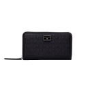 Je t'attends, Je t'aime, quilted canvas and leather long wallet