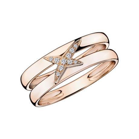 Etoilement Divine ring, pink gold and diamonds