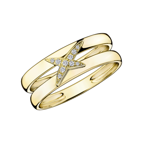 Etoilement Divine ring, yellow gold and diamonds