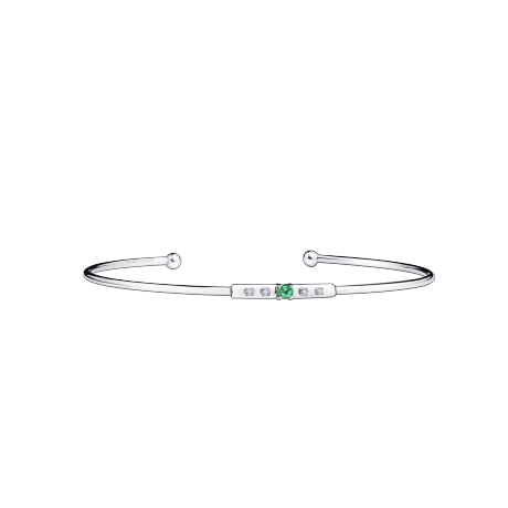 Capsule d'Emotions bracelet, white gold, emerald and diamonds