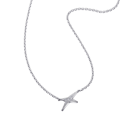 Valentine parce que Valentin necklace, white gold and diamonds