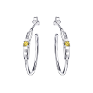 Capsule d'Emotions hoop earrings, white gold, yellow sapphires and diamonds