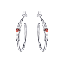 Capsule d'Emotions hoop earrings, white gold, orange sapphires and diamonds