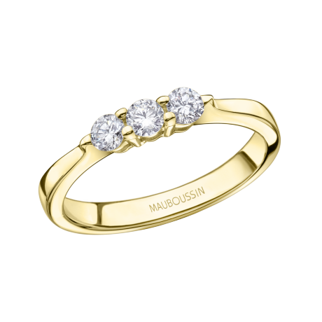 Pour te dire 3 Fois je t'Aime ring, yellow gold, diamonds