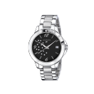 So Urgent ladies' watch, steel, black dial and diamonds