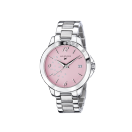 So Urgent ladies' watch, steel, pink dial and diamonds
