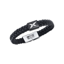 Mec, J'te Kiff bracelet, black leather, black steel and black diamond