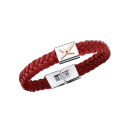 Mec, J'te Kiff bracelet, red leather, white steel and diamond