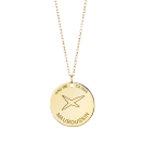 Médaille de Star pendant, yellow gold with fine link chain
