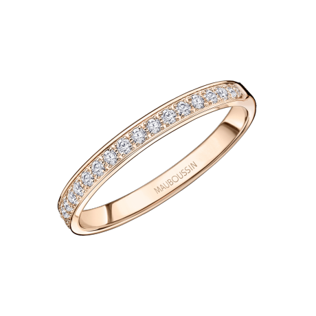 Lovissime Aussi wedding ring, pink gold and diamonds