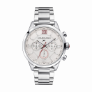 Un Homme une vie chronograph, white dial, steel bracelet