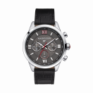 Un Homme une vie chronograph, grey dial, calf strap