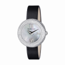 L'heure du Premier Jour Rayonnant, mother of pearl dial, black leather strap