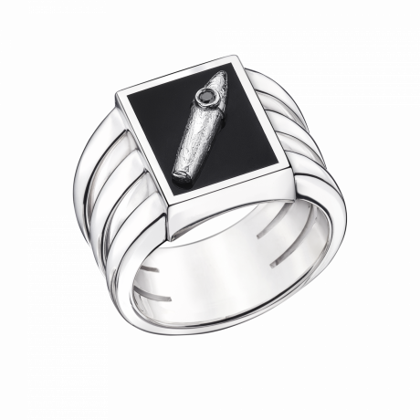 Deal d'Homme ring, silver, cigar motif